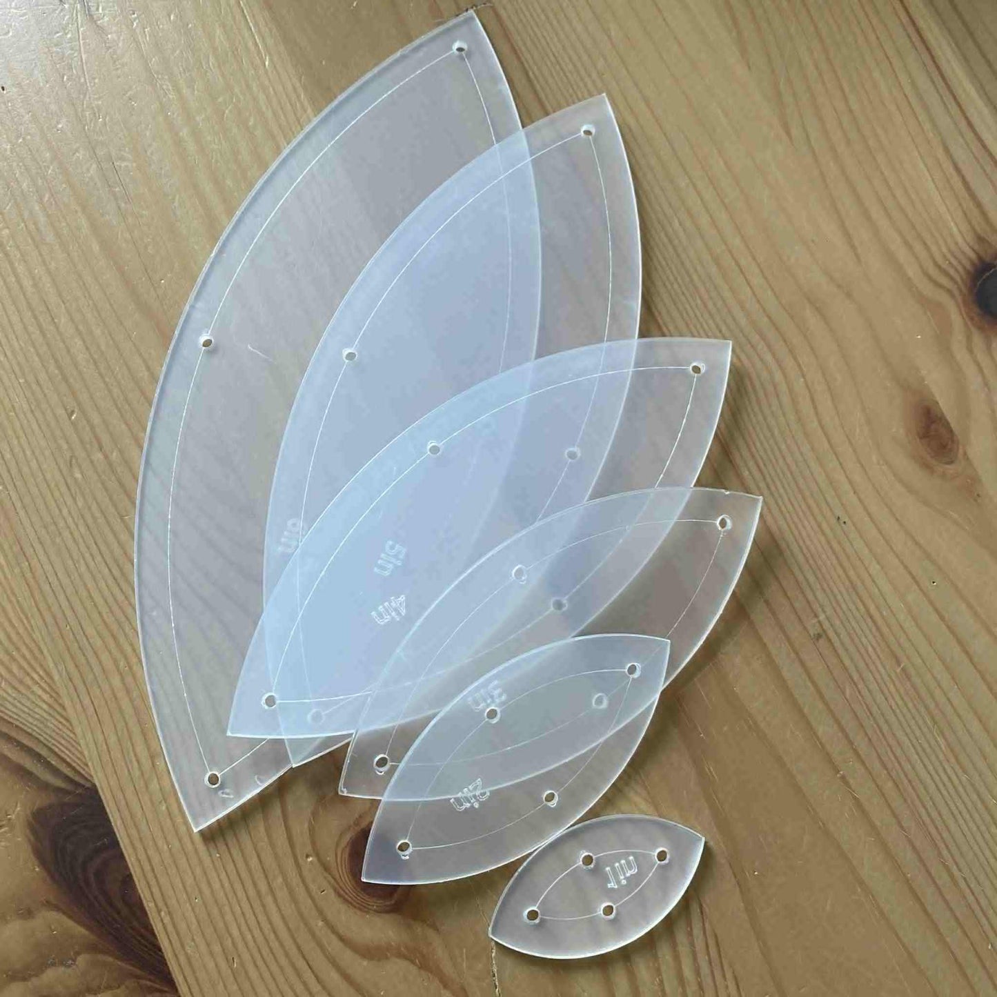 Petal Shape acrylic templates pack of 6