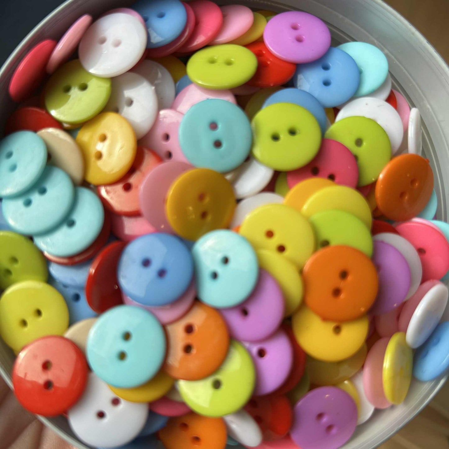 Round Buttons 15mm Mixed Colours