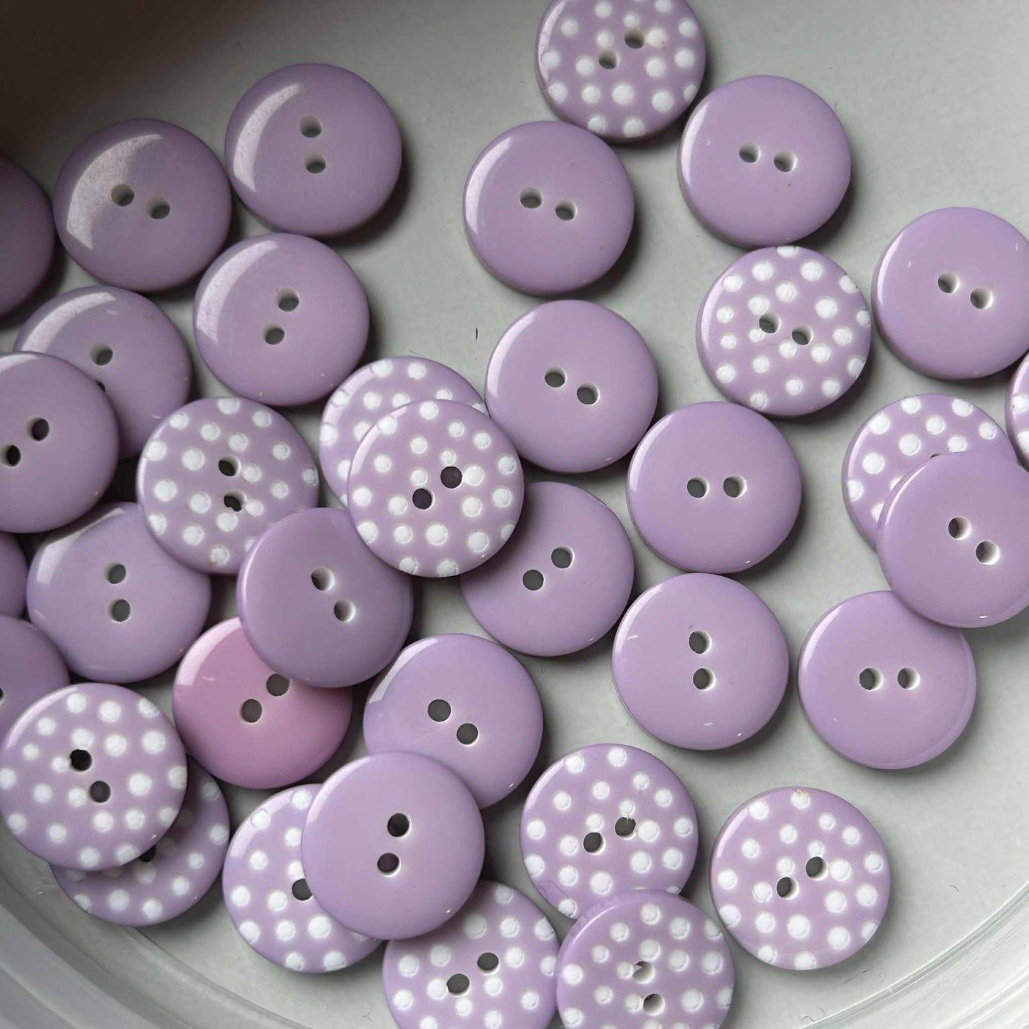 Spotty Buttons 12mm Pale Lilac
