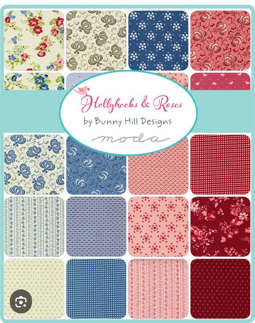 Hollyhocks and Roses Jelly Roll by Moda