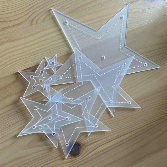 Star Shape acrylic templates pack of 6