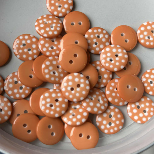 Spotty Buttons 12mm Orange