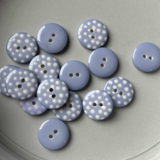 Spotty Buttons 12mm Wedgwood Blue