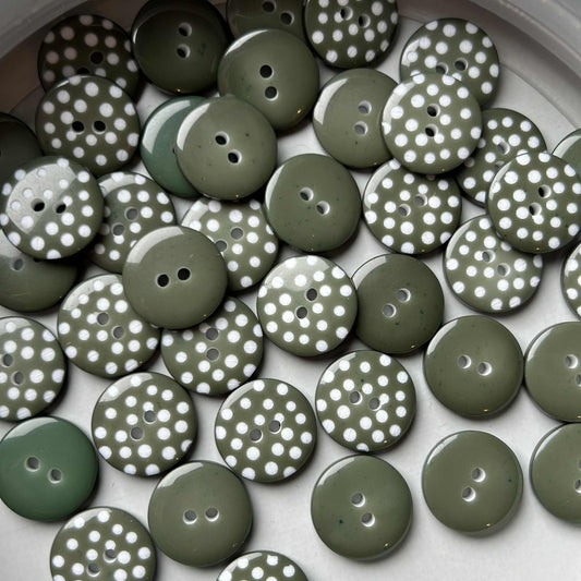 Spotty Buttons 12mm Green
