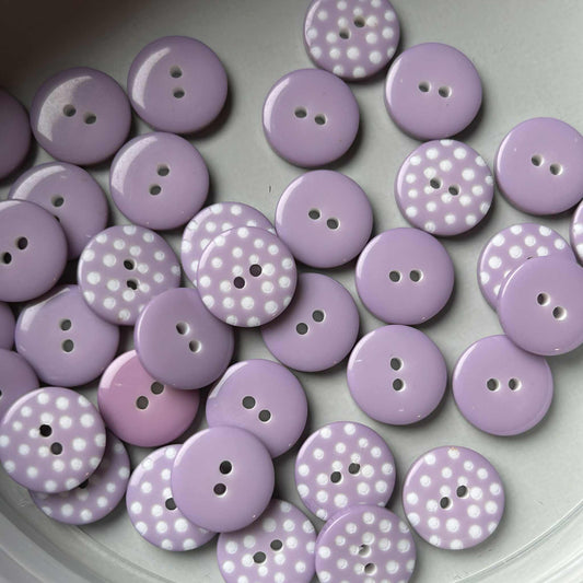 Spotty Buttons 12mm Pale Lilac