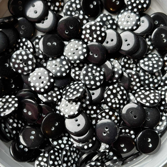 Spotty Buttons 12mm Black