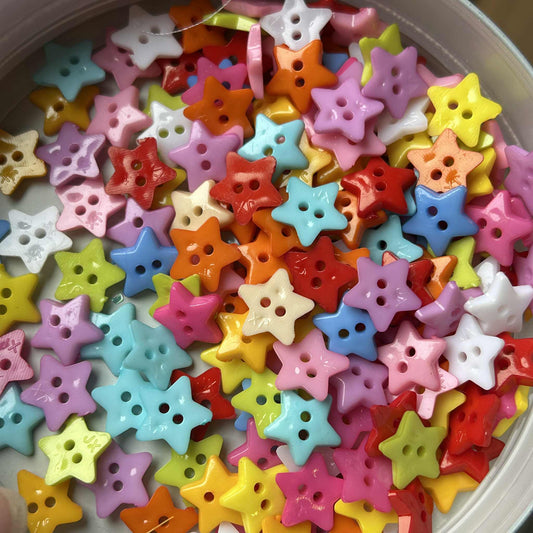 Star Buttons 12mm Mixed Colours