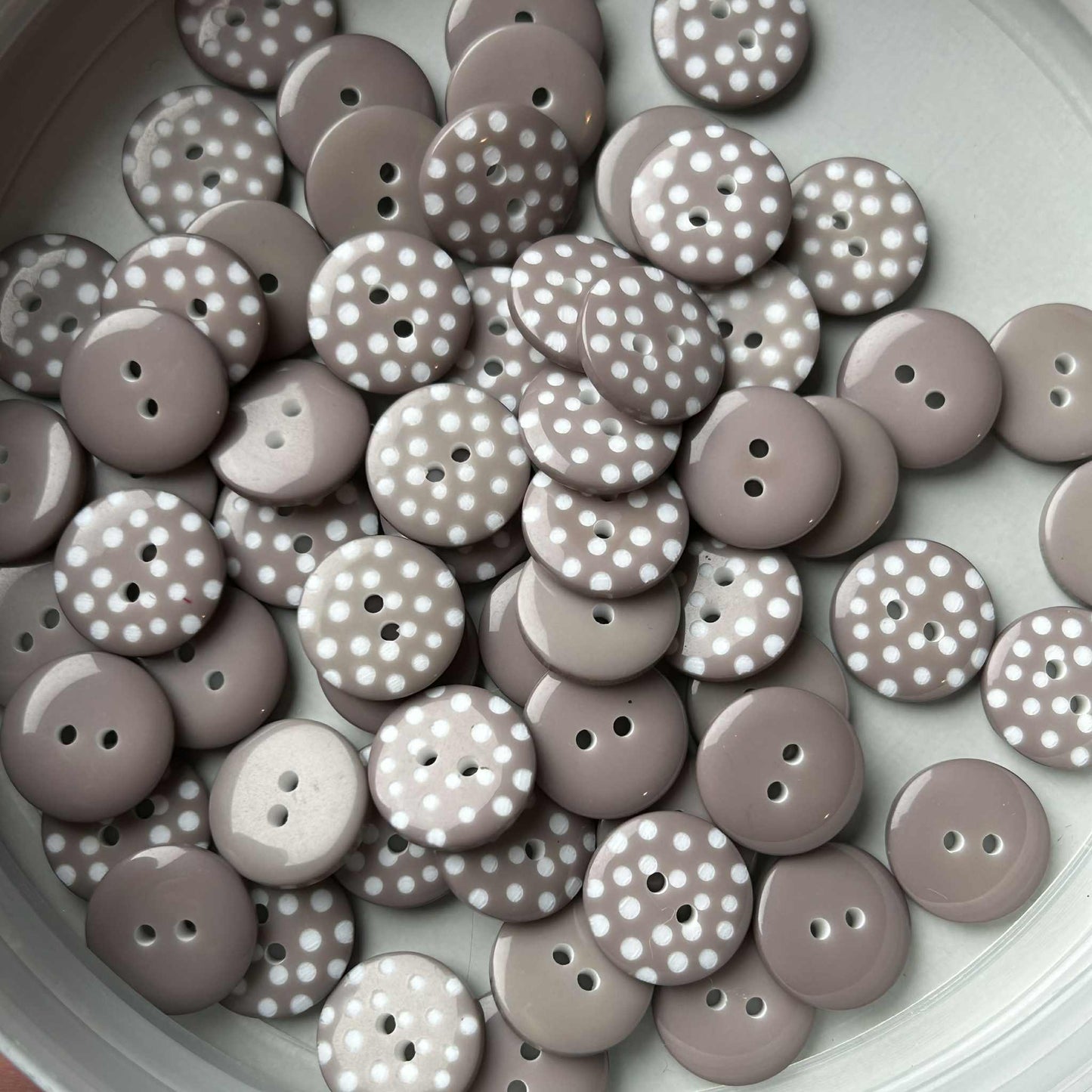 Spotty Buttons 12mm Grey