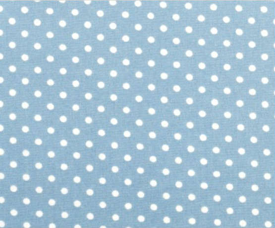Light Blue cotton poplin with 3mm white spots by Rose and Hubble