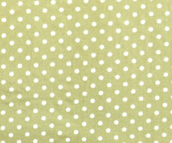 Light Green cotton poplin with 3mm white spots by Rose & Hubble