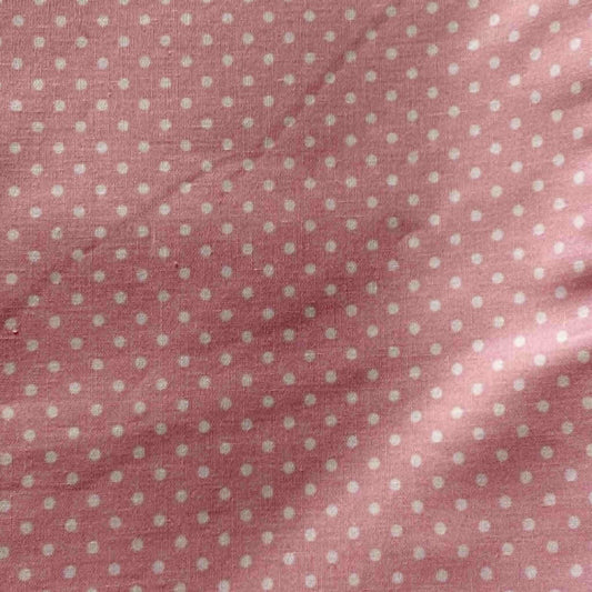 Light Pink Cotton Poplin with 3mm White Spots by Rose & Hubble
